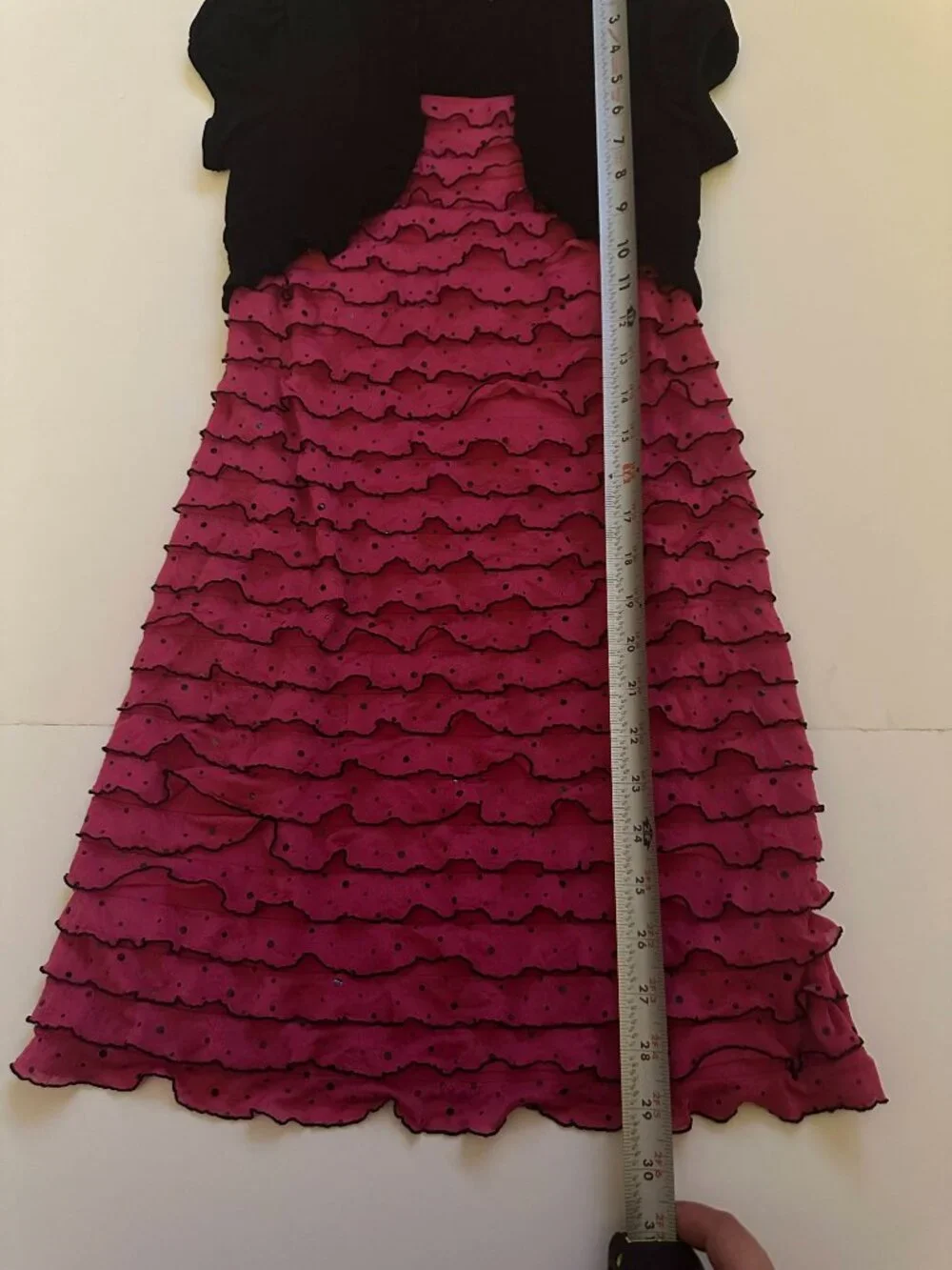 SPEECHLESS Black & Pink Sparkle Ruffle Dress w/attached jacket Girls Size 10